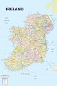 Ireland (Map) Art Poster Print - 24" X 36"