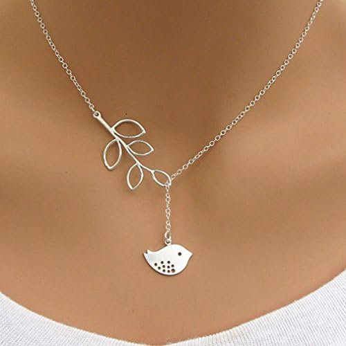 Only Love Owl Pendant Jewelry Chain Leaf Link Choker Statement Bib Necklace