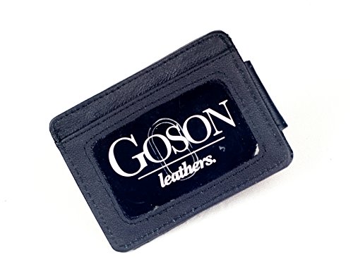 Goson® Leather Slim Money Clip & Credit Card Holder - Top Grain Cowhide Leather
