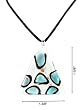 Necklace - N91 - Murano Glass Style - Triangle Shape ~ Aqua Spots