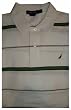 Men's Nautica Polo Shirt Short Sleeved White Striped