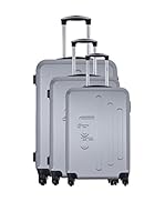 LES PTITES BOMBES Set de 3 trolleys rígidos BD-5905 (Plateado)