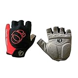 WeiMiSi　自転車の手袋ハーフフィンガーグローブ　スポーツ　レッド　L