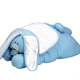 Cuddle Bunny New Baby Boy Gift Set - Includes a Receiving Blanket, Bib and Pacifier - Great Easter Gift Idea for Newborns