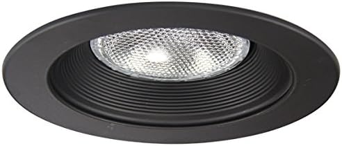 Eco Lighting NY HV6001BK/BK 6-Inch Line Voltage Trim Recessed Light fit Halo/Juno, Step Baffle Trim, Baffle: Black, Ring: Black