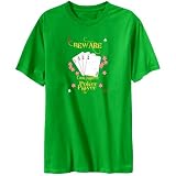 Beware Cook Islander Poker Player Countries Mens T-Shirt (Green, Size Large)