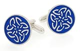 Silver plated celtic knot style cufflinks with presentation box. Made in the USA