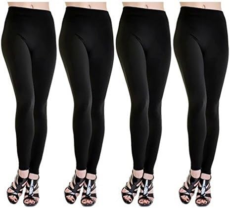 American Leggings 4-Pack Midnight Black Fleece Lined Leggings 1X/2X
