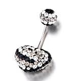 Pugster Belly Button Ring Swarovski Crystal Body Jewelry