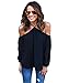 Akery Women's Sexy Spaghetti Strap Off Shoulder Shirt Tops Blouses Small Black