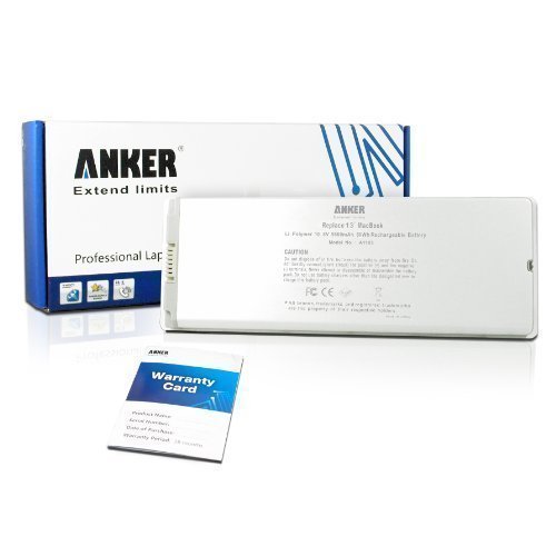 Anker Laptop Replacement Battery Pack [Li-polymer 5600mAh] for Apple 13" Macbook A1181 A1185 (Mid. / Late 2006, Mid. / Late 2007, Early / Late 2008, Early / Mid. 2009)