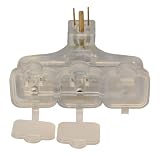 Coleman Cable 9910 3 Outlet Outdoor Lighted Adapter with Right Angle Plug