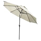 Coolaroo 11 Feet Round Patio Umbrella with 3 Position Tilt-Aluminum Pole, Smoke