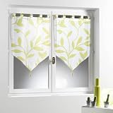 Paire de voilage (H90 cm) Oxygen Blanc et Vert