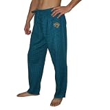 Mens NFL Jacksonville Jaguars Plaid Cotton Thermal Sleepwear / Pajama Pants - Black & Cyan (Size: L)