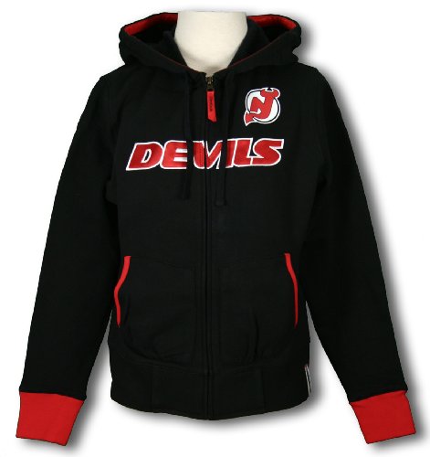 New Jersey Devils NHL Women's CHANT Hoodie, Fleece Zip Jacket, Black
