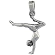 Sterling Silver Gymnastics Gymnast Pendant, 1 in. (25mm) tall