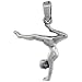 Sterling Silver Gymnastics Gymnast Pendant, 1 in. (25mm) tall