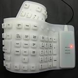 Foldable Fluorescence USB Keyboard with 109 Keys and 1.3M Cable