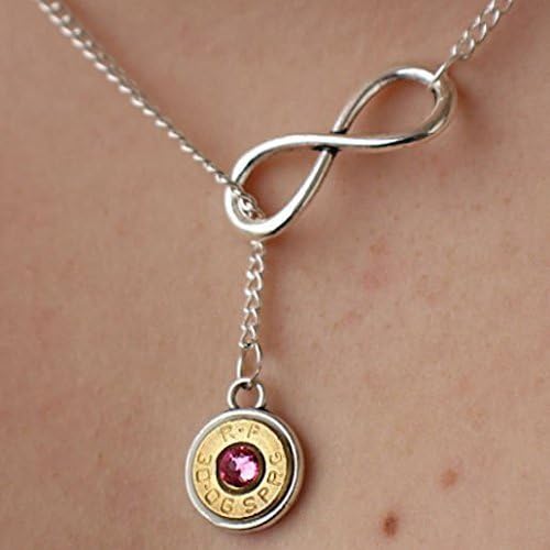 Infinity Charm Style Dangle 30-06 Bullet Necklace | Bullet Jewelry | Infinity Necklace | Country
