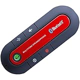 Signstek Portable Multipoint Wireless Hands-Free Bluetooth Sun Visor In-Car Speakerphone Car Kit*Red*