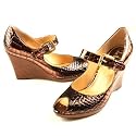 Cole Haan /Cole Haan Nike Air/ G series-*Carma Air MJ Wedge Copper Croc Emb D28208--Women's Shoes/Mary Jane