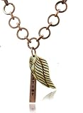 STUNNING Soulfully Worn Faux Ivory Scrolled Wing Pendant and 