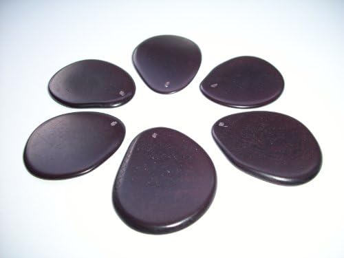 Tagua Nut Thin Slices Brown Large Size Package of 6