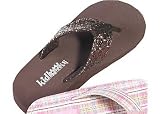 Kidlooks Brown Glitter Wedge Flip Flops