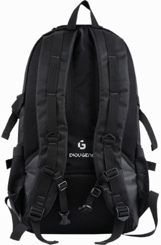 [FBA Get it Soon] WantDo Mens Backpack Travel Hiking Daypacks Shoulders Cloth Black Grey D33014-1