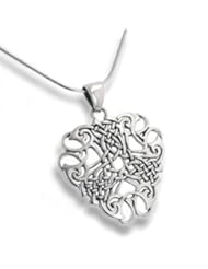 Thread of Life Celtic Knot Sterling Silver Pendant with 18" Snake Chain Necklace