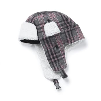 Plaid Polar Fleece Aviator Hat - Women