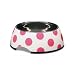 Petmate Stainless Style Small Pet Bowl White with Pampered Pink Dots