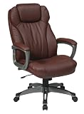Work Smart ECH85807-EC6 Executive Eco Leather Chair with Padded Arms