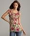 image and picture of Style&co. Ruffled Floral Print Cap-Sleeve Chiffon Top