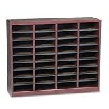 Safco E-Z Stor Wood Literature Organizer, 36 Compartments, 40 Inches Width x 32.5 Inches Height, Mahogany (9321MH)