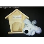 Wood Dog House Child's Paint Stuffed Dog Included Toy