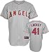 John Lackey Jersey: Adult 2009 Majestic Road Grey Replica #41 Los Angeles Angels of A...