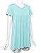 Made By Johnny WT1057 Womens V Neck Short Sleeve Pleats Tunic Top XXXL Aqua