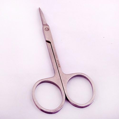 Woman Slanted Tip Stainless Steel Brow Shaping Scissors Eyebrow Scissors Trimmer Cosmetic Tool Silver