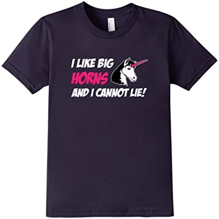 Kids Unicorn - I Like BIG HORNS Fitted T-Shirt 10 Navy