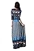 On Trend Paris Dress Blue Paisley Bohemian 3/4 Sleeve Long Maxi Dress