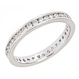 14K White Gold Channel Diamond Eternity Wedding Band Ring