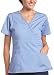 Dickies Women's Everyday Scrubs (EDS) Mock Wrap 2 Pocket Empire Waist Top,Ceil Blue,Small