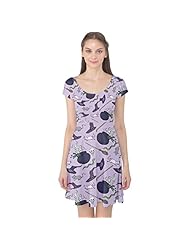 Polyester/Spandex Cap Sleeves General Print Stretchy Party Dress 