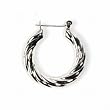 Sterling Silver Plain Hoop Earrings - Size: 34mm