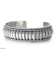 Sterling silver cuff bracelet, Dragon Song