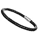 Areke Stainless Steel Braided Leather Bracelet For Mens Womens,Rope Bangle Magnetic Clasp,7.5-8.5 Inch Style 2 Pcs-8.5 IN
