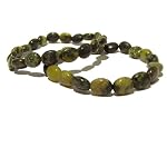 Magnetite Bracelet 04 Stretch Set of 2 Green Black Pair Crystal Healing Gemstone Beaded Oval Stone Gem