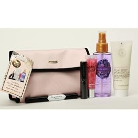 Victoria's Secret Pink Makeup Bag W/Very Sexy Mascara, Naturally Lotion, Love Spell Body Mist, Beauty Rush gloss, Naturally Lotion